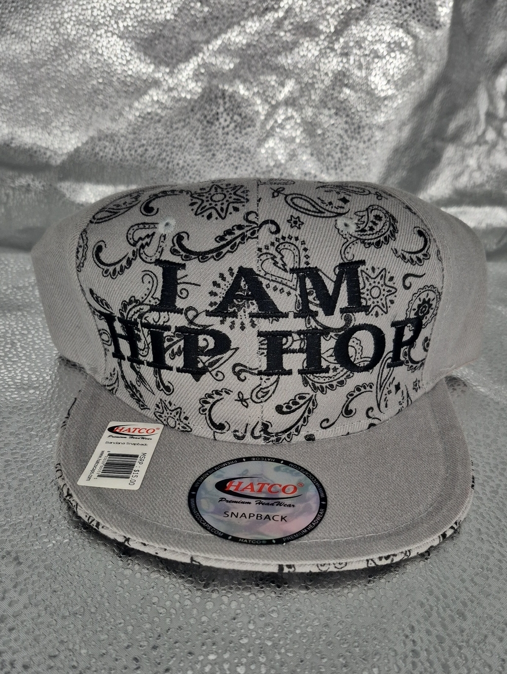 Hatco I AM HIP HOP Light Grey Snapback Hat - New